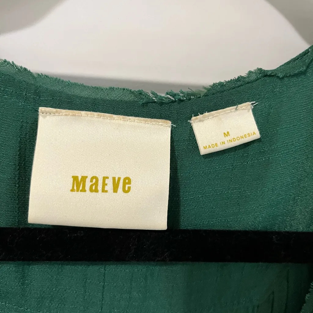 Maeve Emerald Green Sleeveless Blouse Size M - Image 5