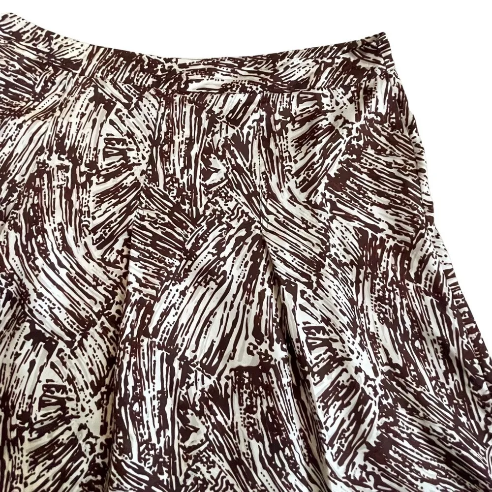 Merona Pleated Printed A-line Silk Skirt Women’s Size 14 - Image 5