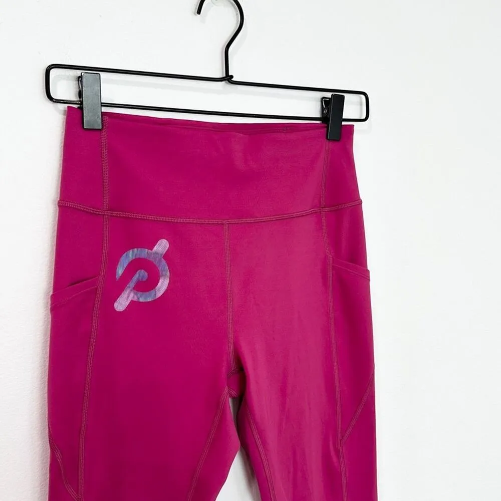 Peloton Move Mission Tulip Hem Leggings High Rise Pink Cycling Athletic Medium - Image 3