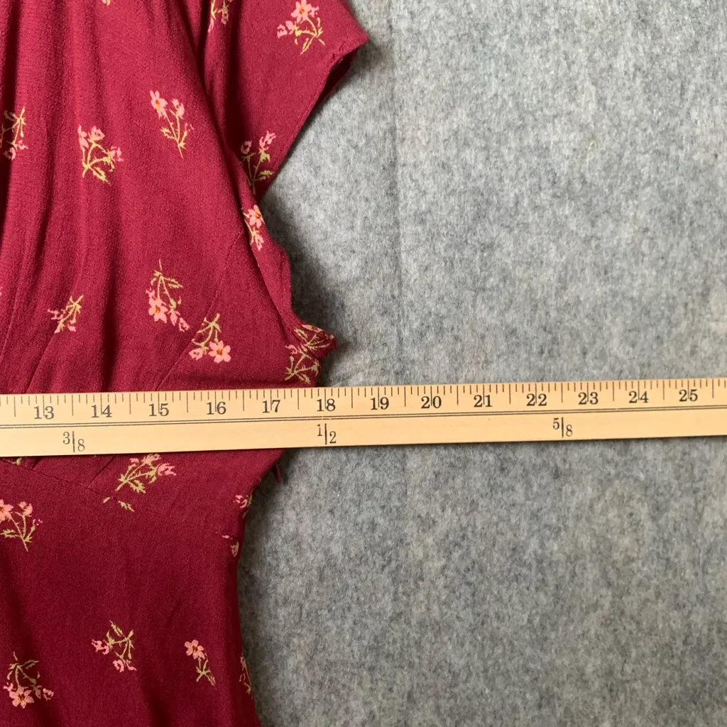 Free People Women Size M Everyone's Favorite Floral  Minidress Earth‎ Red Combo - Image 5