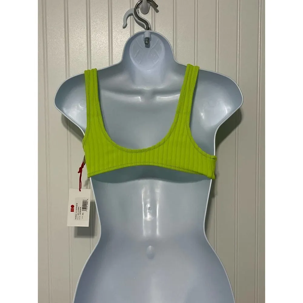 Solid & Striped Beverly Bikini Swim Top Chartreuse Rib Neon‎ Green Medium - Image 8