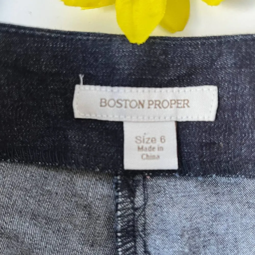 Boston Proper Denim Trouser Women Pants Size 6 Dark Wash Boot Cut Light Weight - Image 8