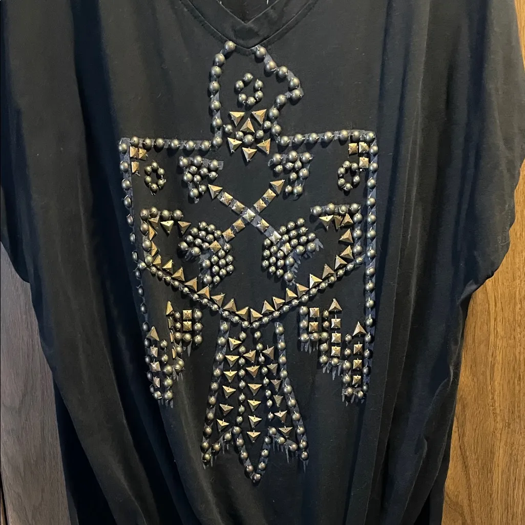 Double D Ranch Black Tunic with Gold Accents Size XL - Image 3