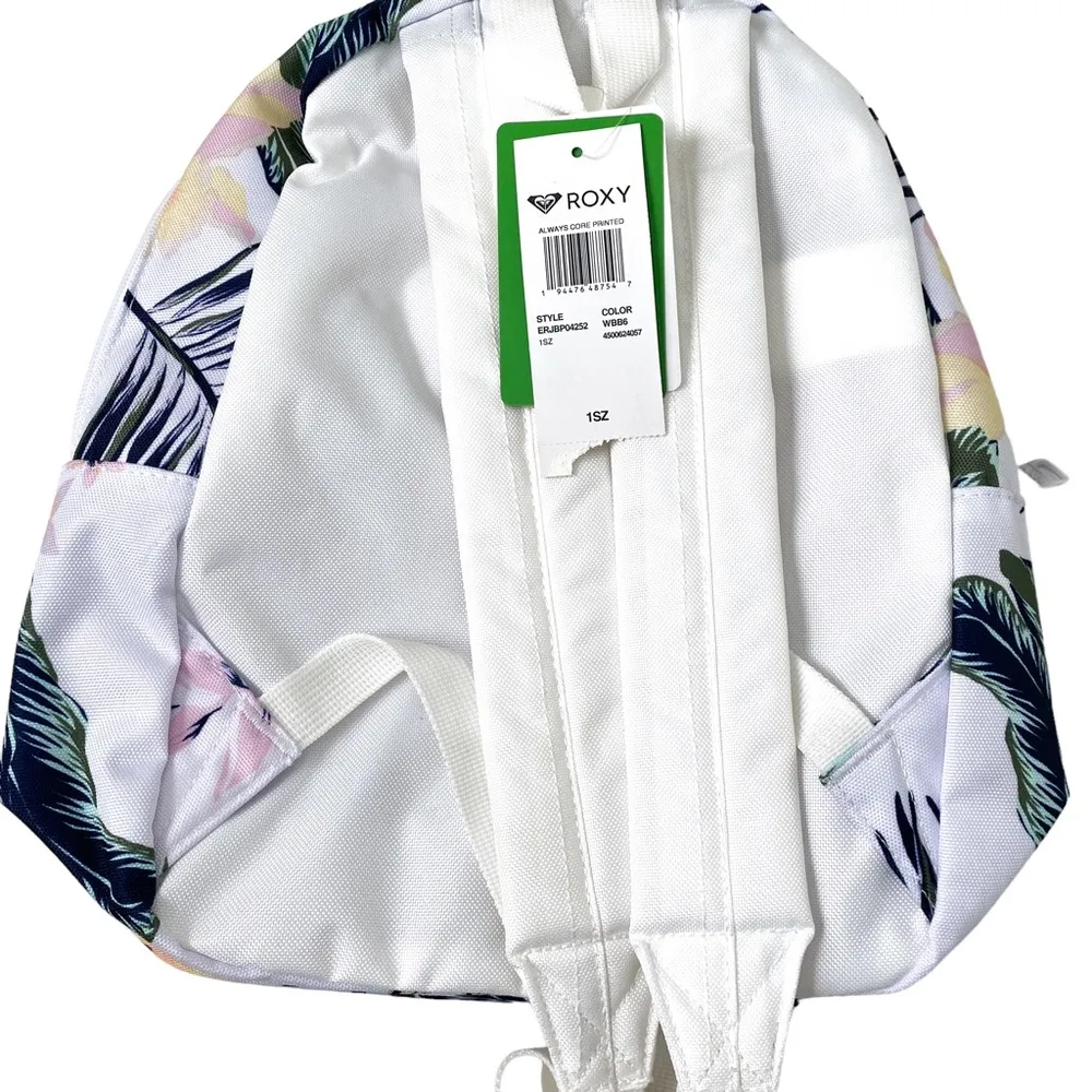 Roxy  White Tropical Floral Print Mini Backpack - Image 4