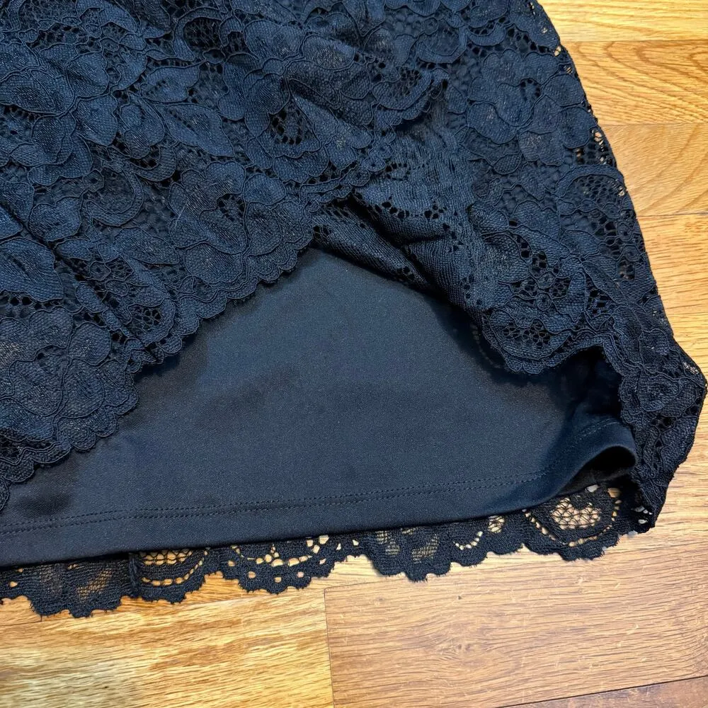 Sam Edelman Women’s 8 Black Lace Sheath Trim Gem Sleeveless Little Black Dress - Image 8