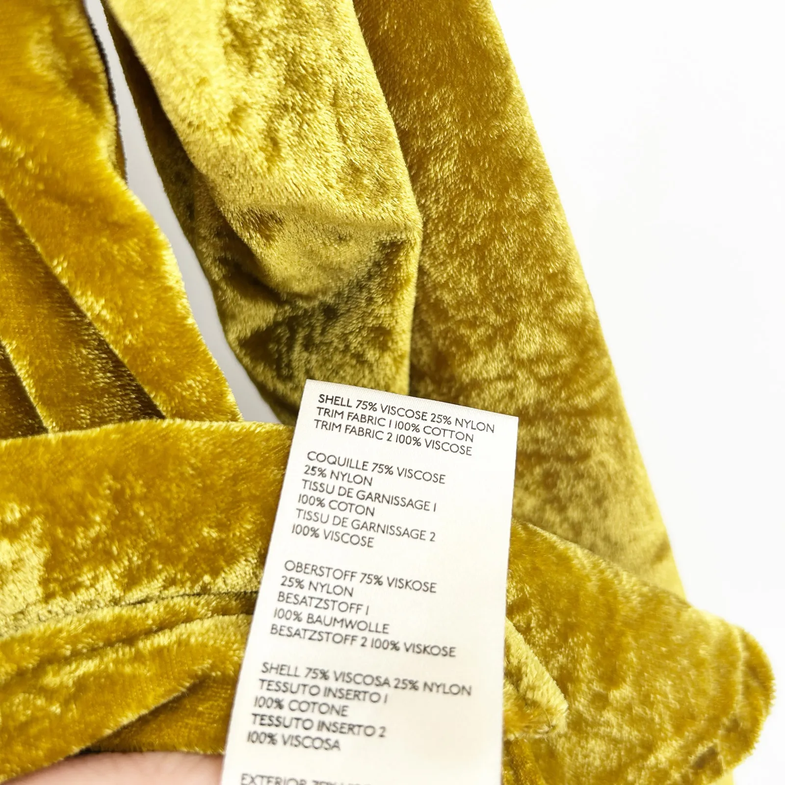 Anthropologie Maeve Womens Karina Crushed‎ Velvet Button Down Shirt Size 8 Gold - Image 6