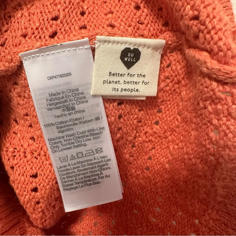 Madewell Open-Stitch Orange Sweater Tank Size XSmall - Image 4
