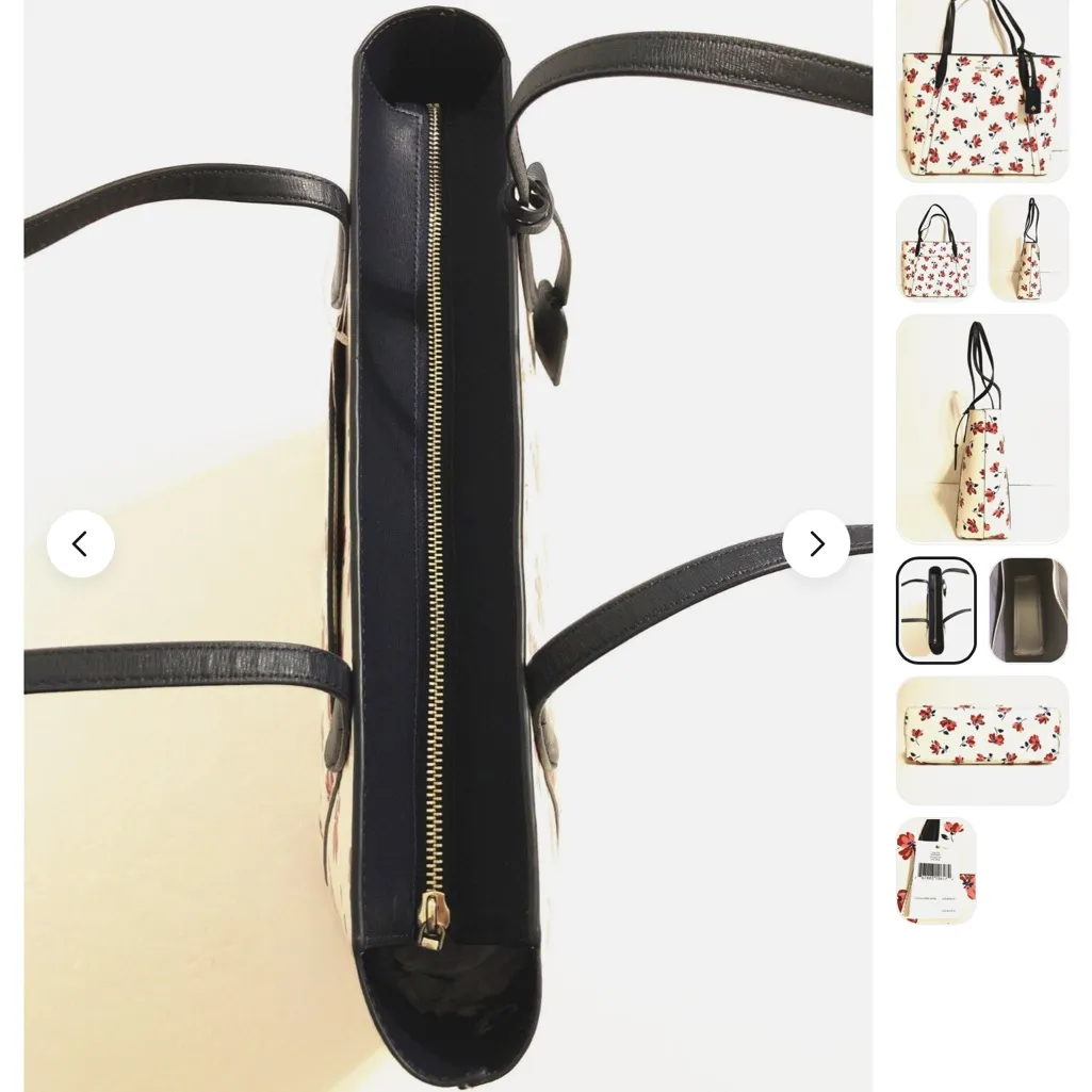 Kate Spade ♠️ Cara Large Leather Tote Wkr00520 Shoulder Bag Tea Garden Toss - Image 14