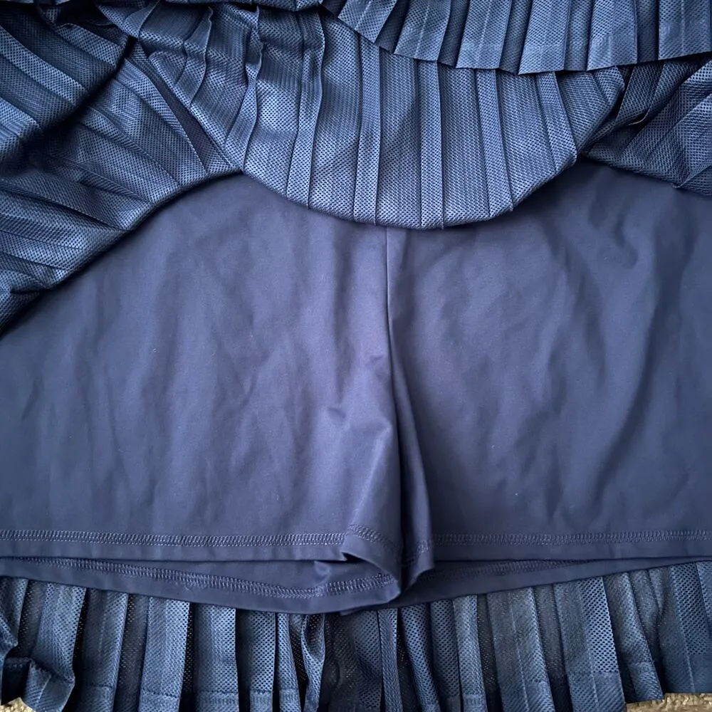 J.Crew Factory Mesh Pleated Active Skort 3X Women’s Antique Navy Blue - Image 2