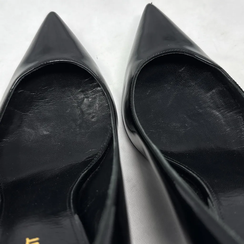 Saint Laurent Opyum 85 Patent YSL Stiletto Pointed Toe Pumps Heels Black 36.5 - Image 7