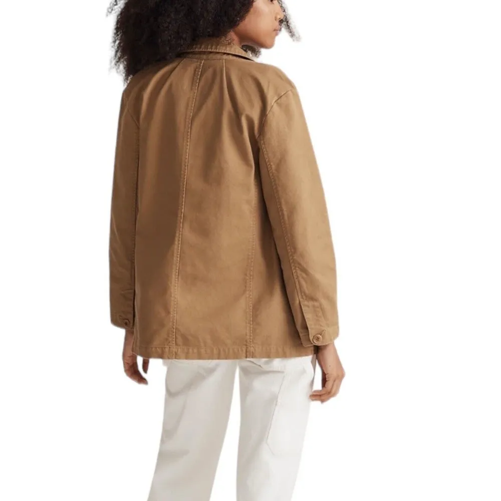 NWT Madewell Crossover Blazer In Regenerative Chino Dark Khaki Women’s Size XS - Image 3