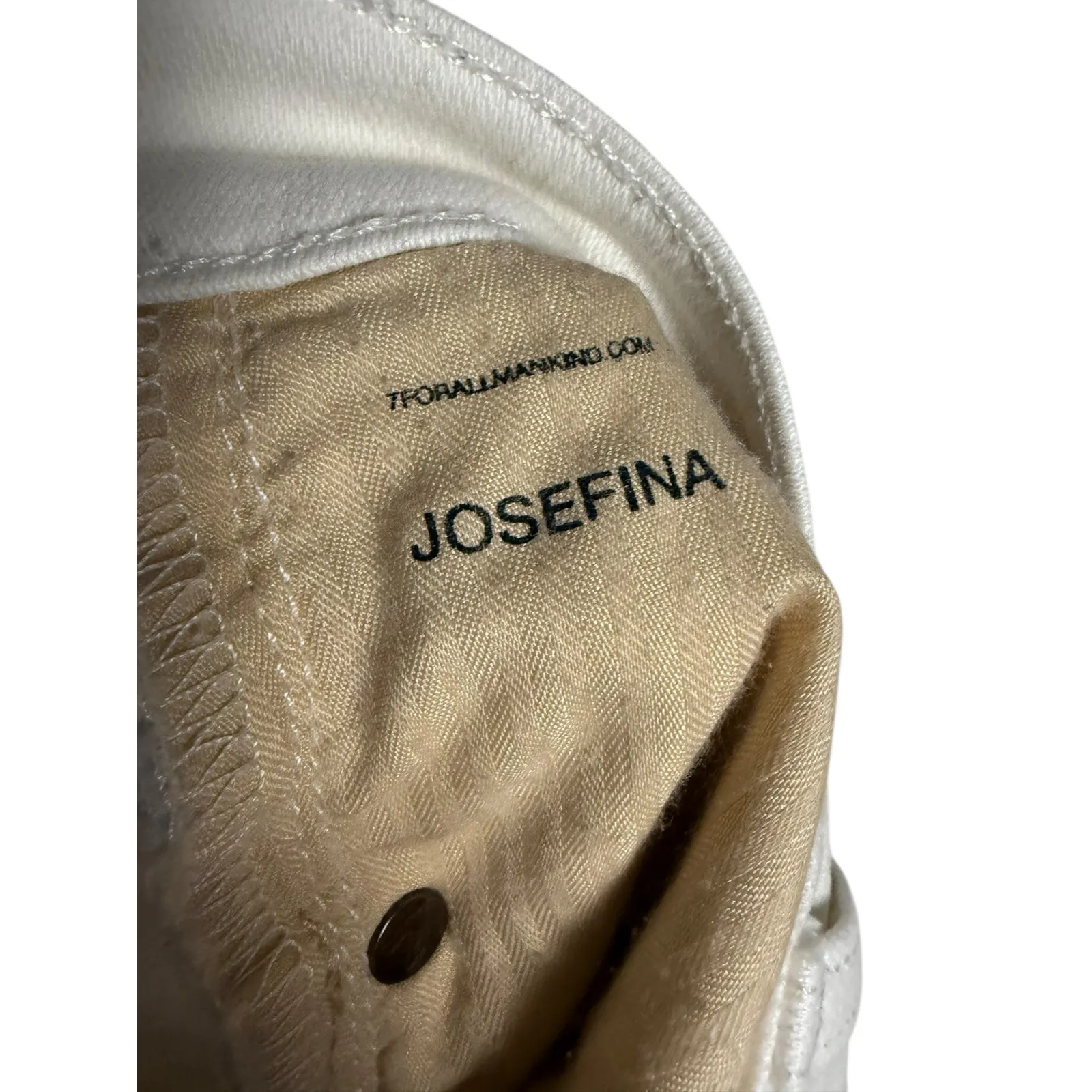 7 For All Mankind White Josefina Slim Denim Boyfriend Jeans Size 31 - Image 12