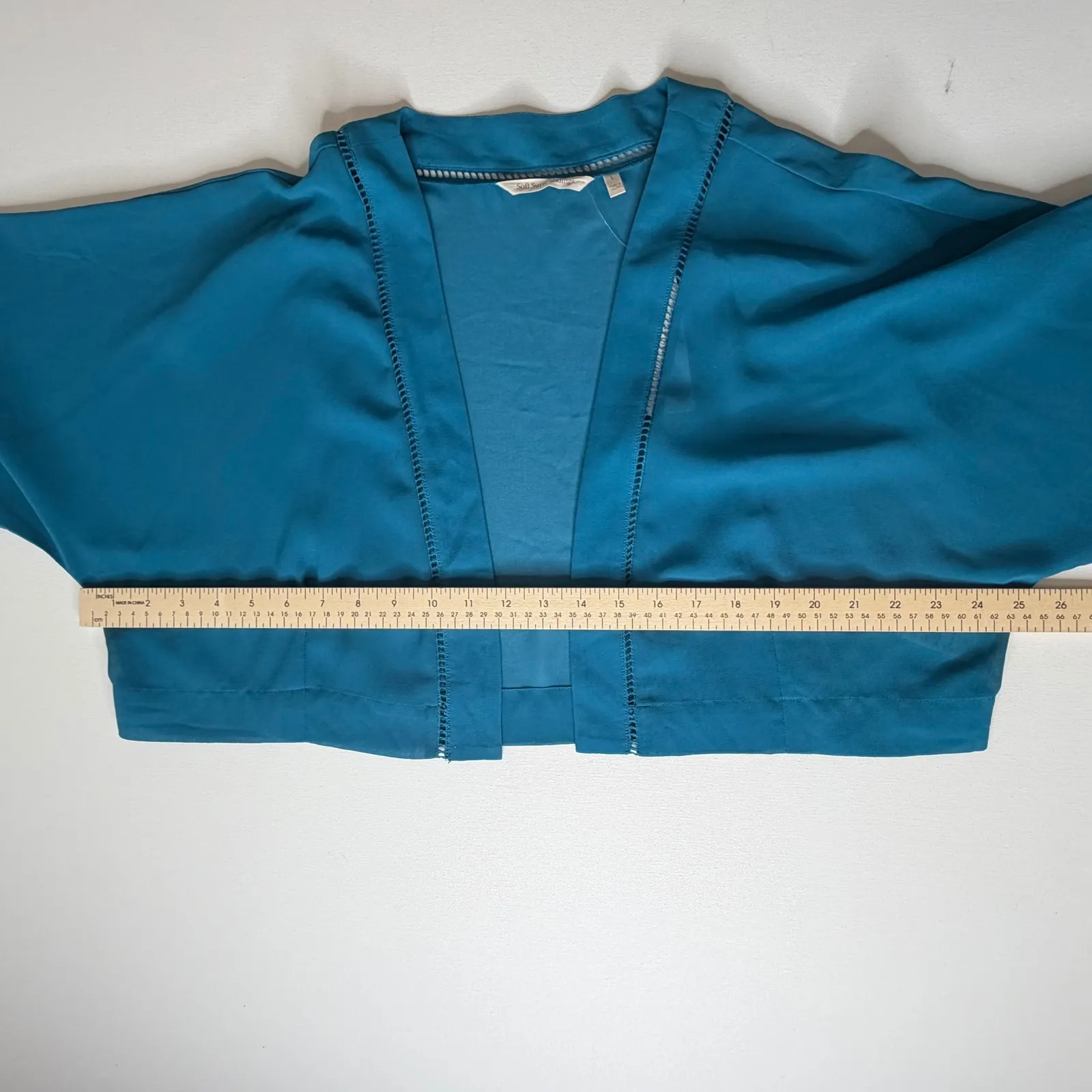 NWT Soft Surroundings Cati Topper Large Teal Reef Sheer Cardigan Lightweight - Image 9