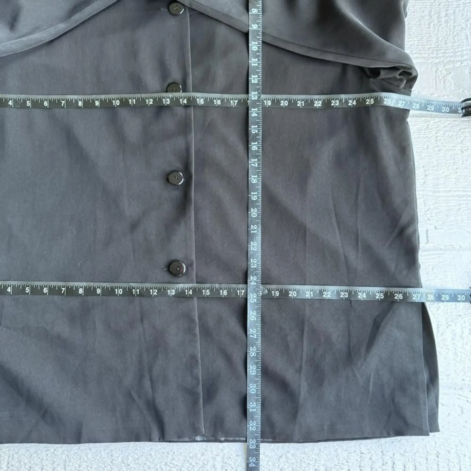 Susan Graver Style Jacket Womens 2X Black Collarless Button Front Lined Long - Image 8