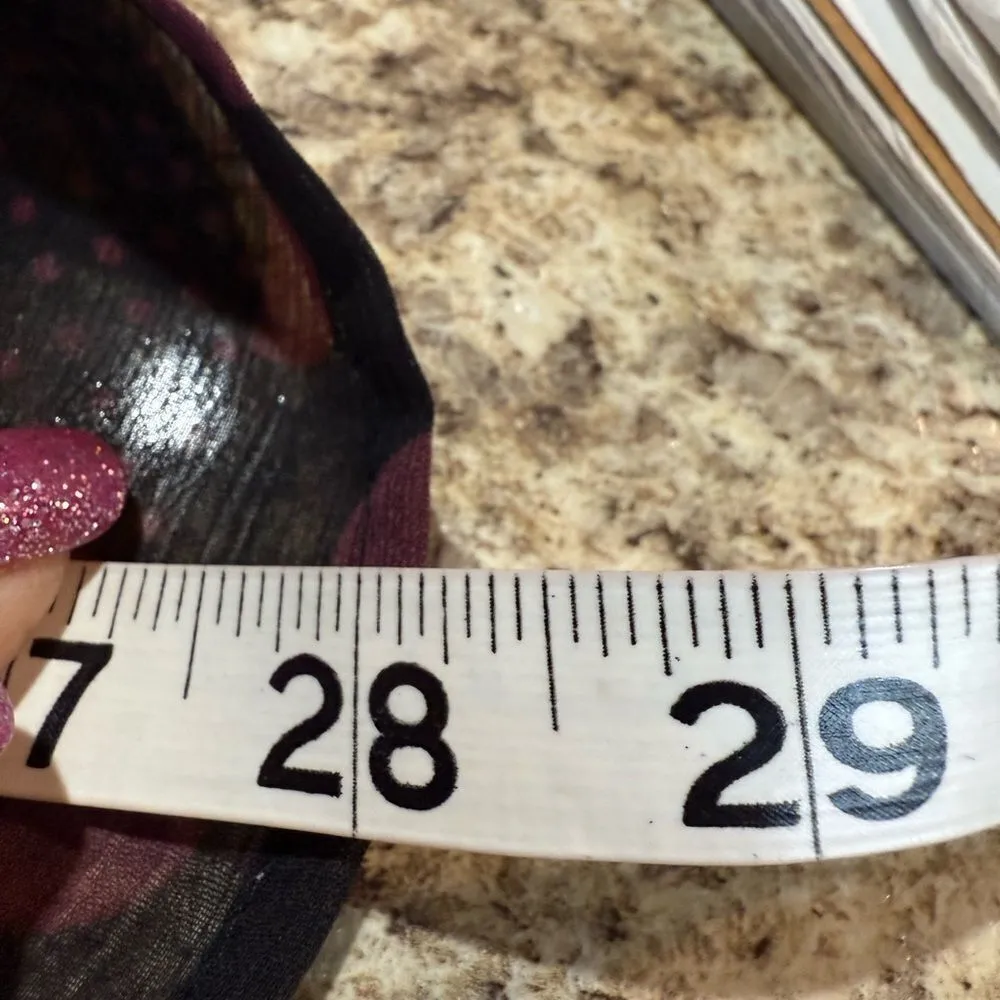 Who What Wear Black Brown Circle Sheer Blouse XS - Image 5