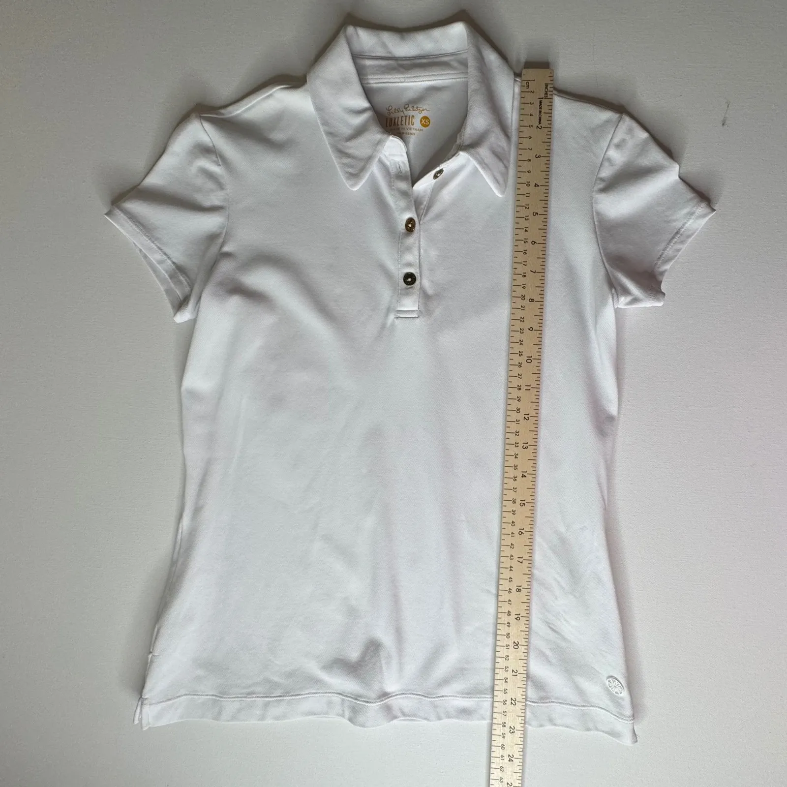 Lilly Pulitzer Luxletic Polo Shirt‎ Sz XS White Performance Athletic Golf Tennis - Image 8
