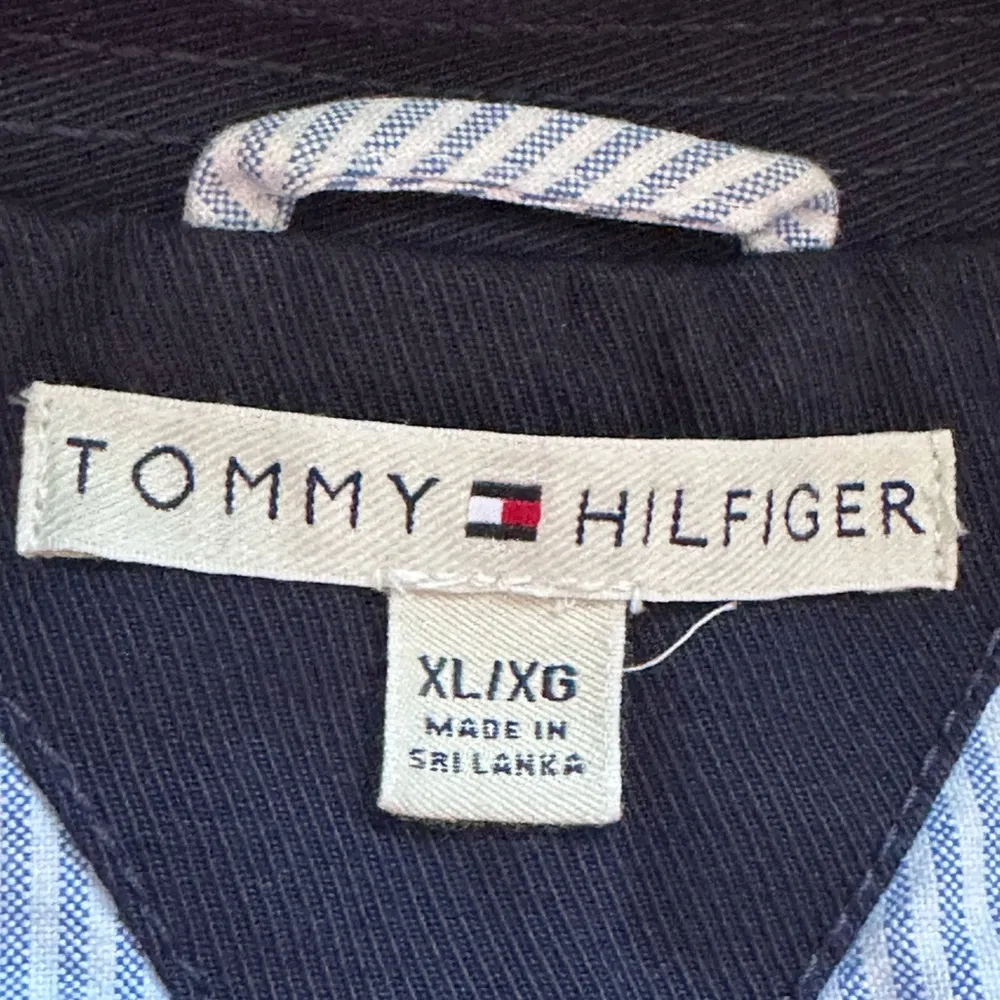 Tommy Hilfiger Blue Jean Military Jacket Brass 6 Buttons Sz XL/XG Extra Large. - Image 14