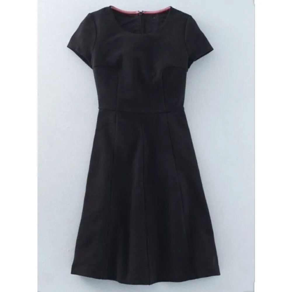 ✨BODEN Maggie Ottoman Day Sz 8R Dress Black Ribbed Fit & Flare WH975✨ - Image 3