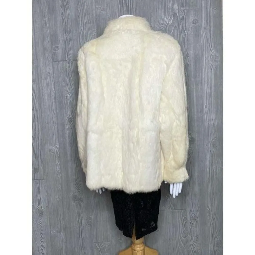 Vintage Bryant park french white rabbit fur coat / jacket small - Image 7