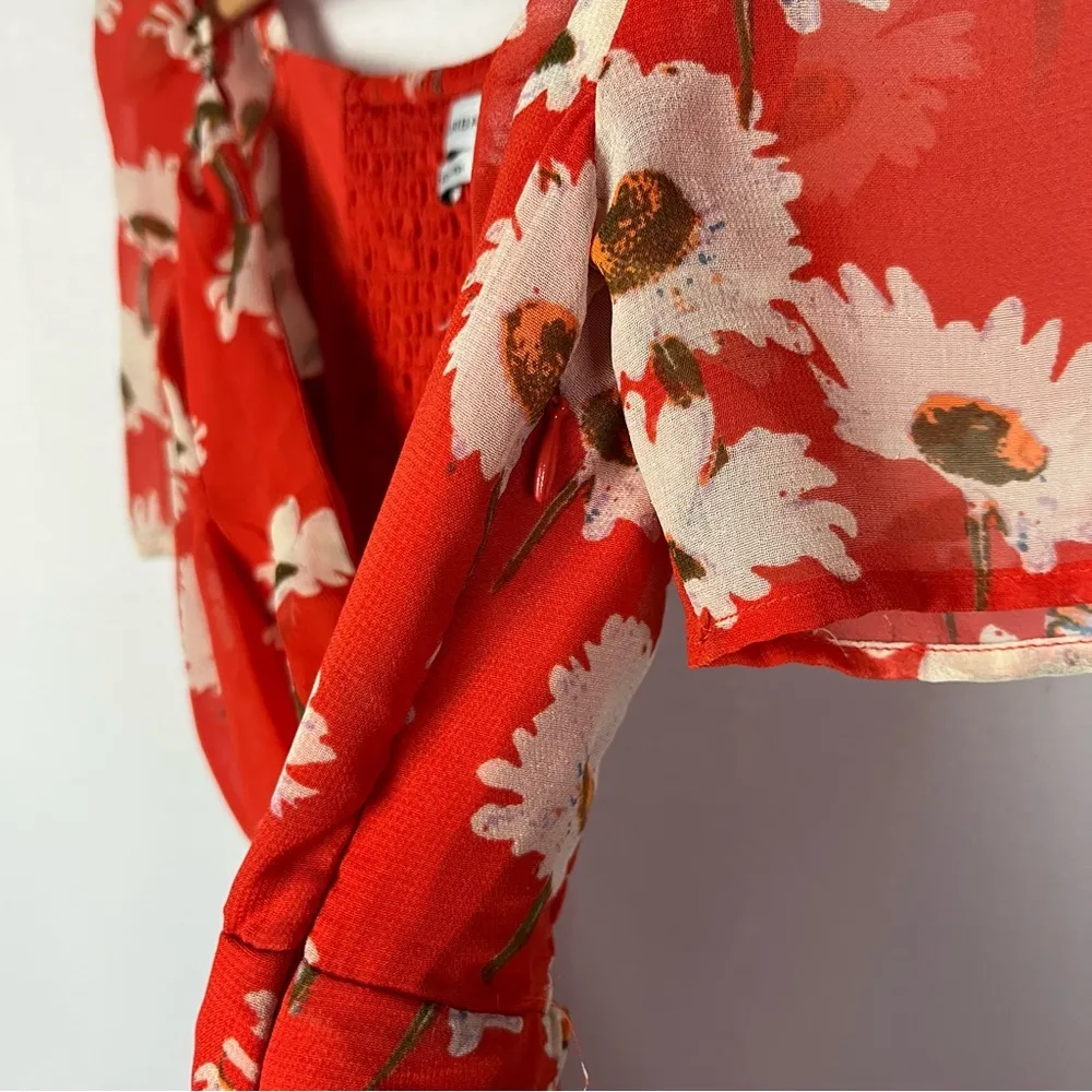 Urban Outfitters UO Lula Red Floral Short Sleeve Romper XS - Image 78