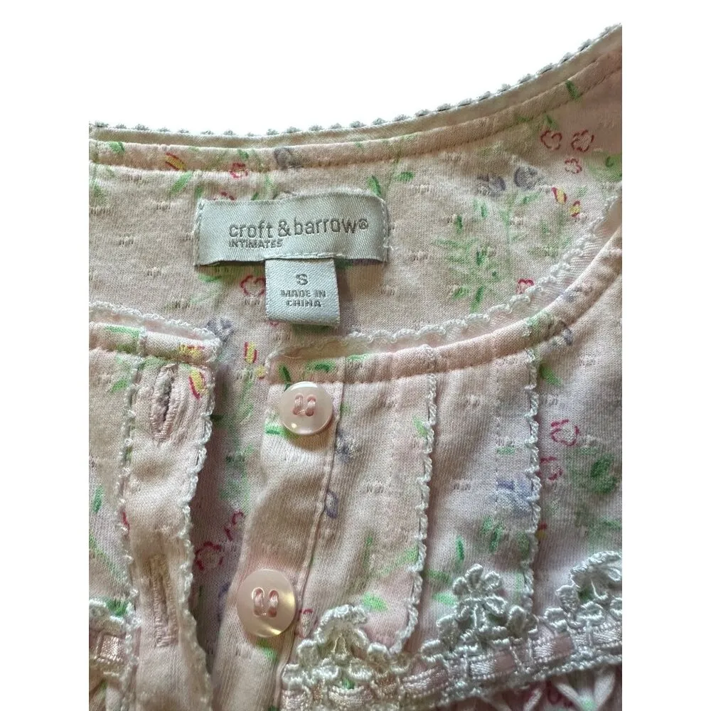 Croft & Barrow Sleeveless Night Gown Light Pink Pin Tucking And Lace Detailing S - Image 15