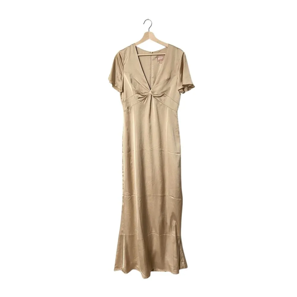 Show Me Your Mumu Rome Twist Gown Champagne Luxe Satin M - Image 4