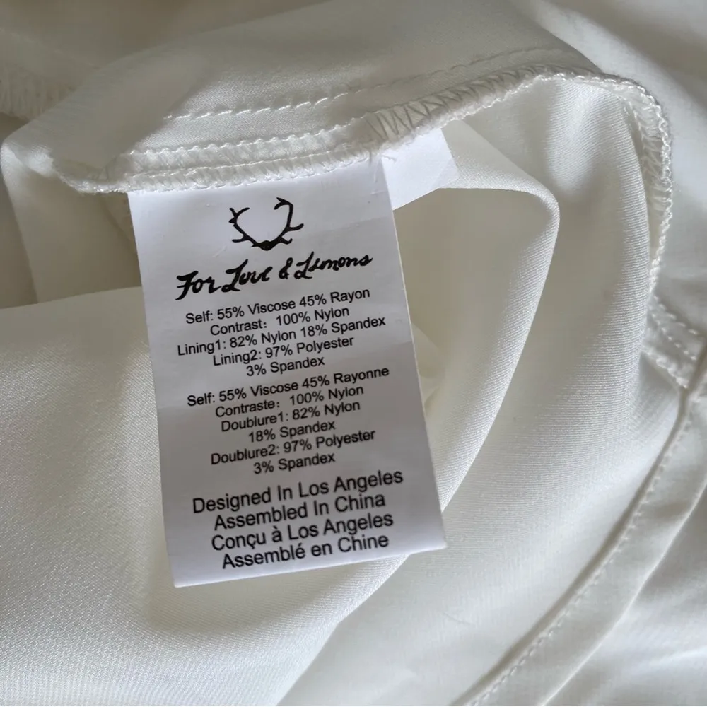 For Love and Lemons Laney Lou Sheer Nude Panel White Mini Dress size small - Image 9