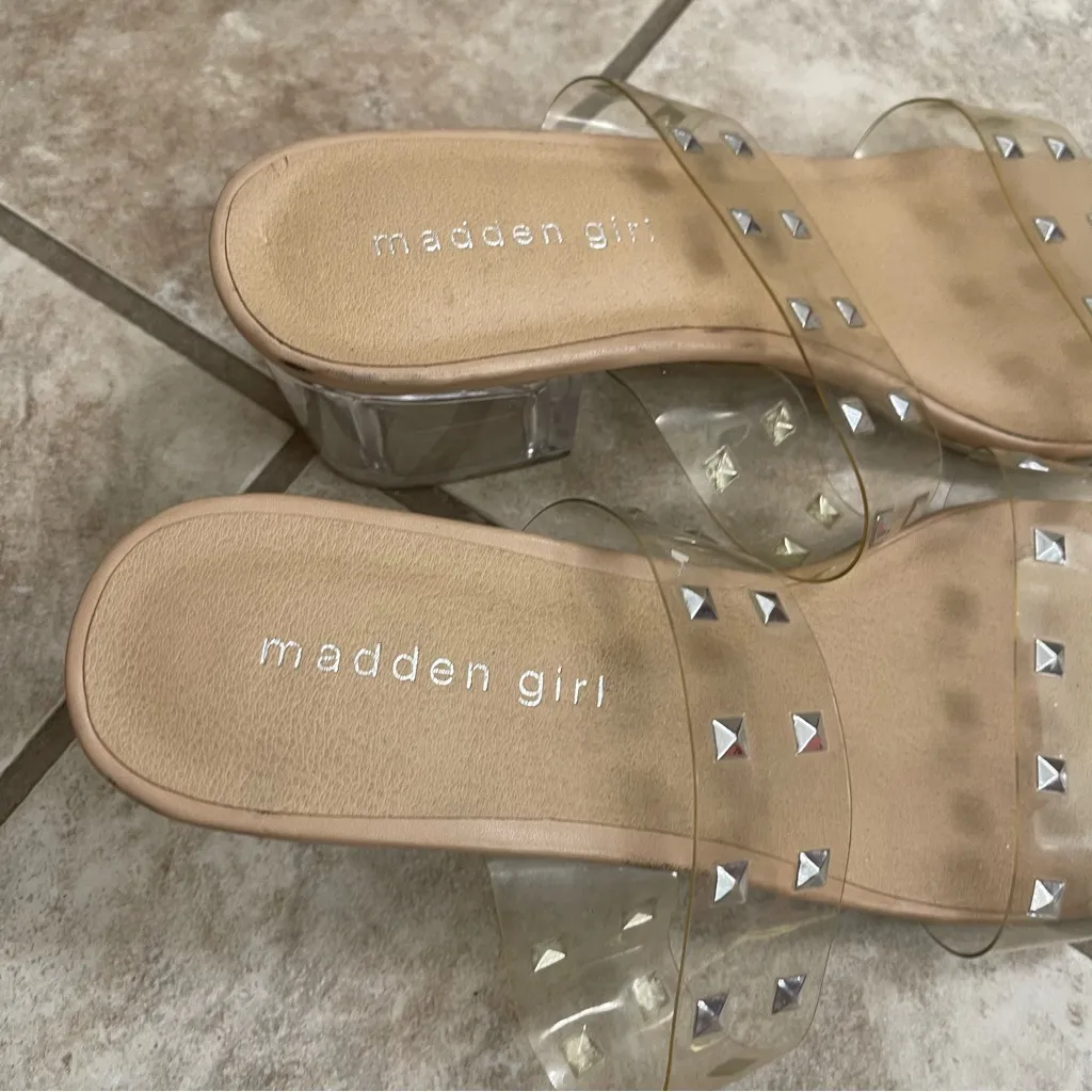 Madden Girl Studded  Sandal, Womens Size 7.5M, Clear Studs Sexy‎ Hot Girl Summe - Image 8