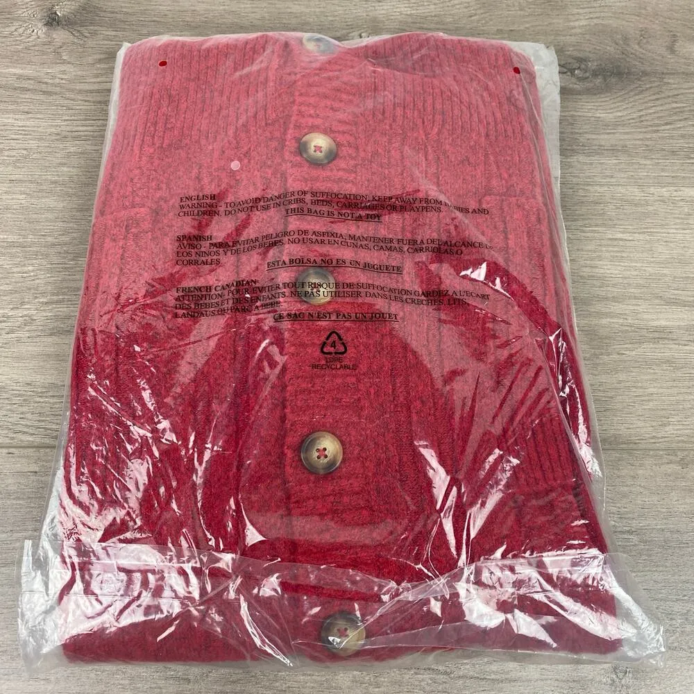 Torrid Jester Red Vegan Cashmere Boyfriend Cardigan Sweater Sz.3 NWT - Image 5