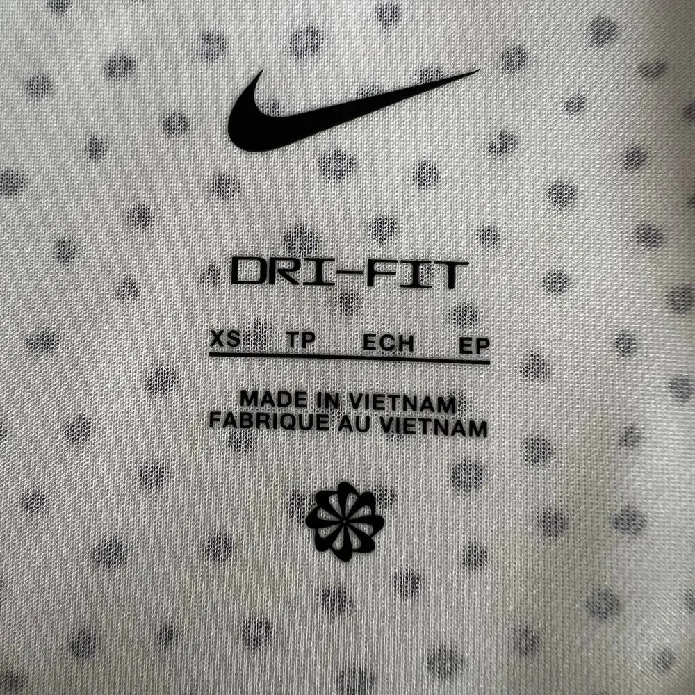 Nike Womens Dri Fit Golf Polo Shirt Top Collared Slim Fit White Black Polka Dot - Image 6