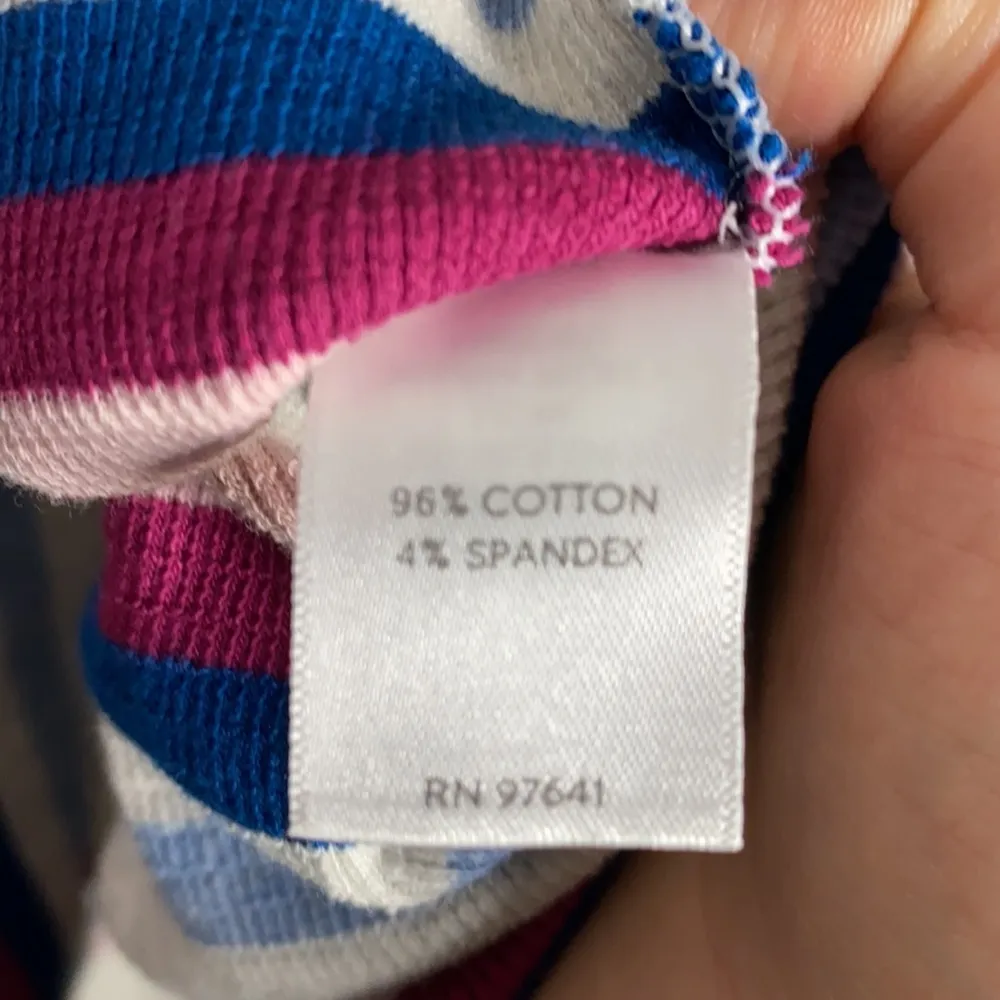 J Jill textured waffle knit striped casual top with 3/4 sleeves size L - Image 9