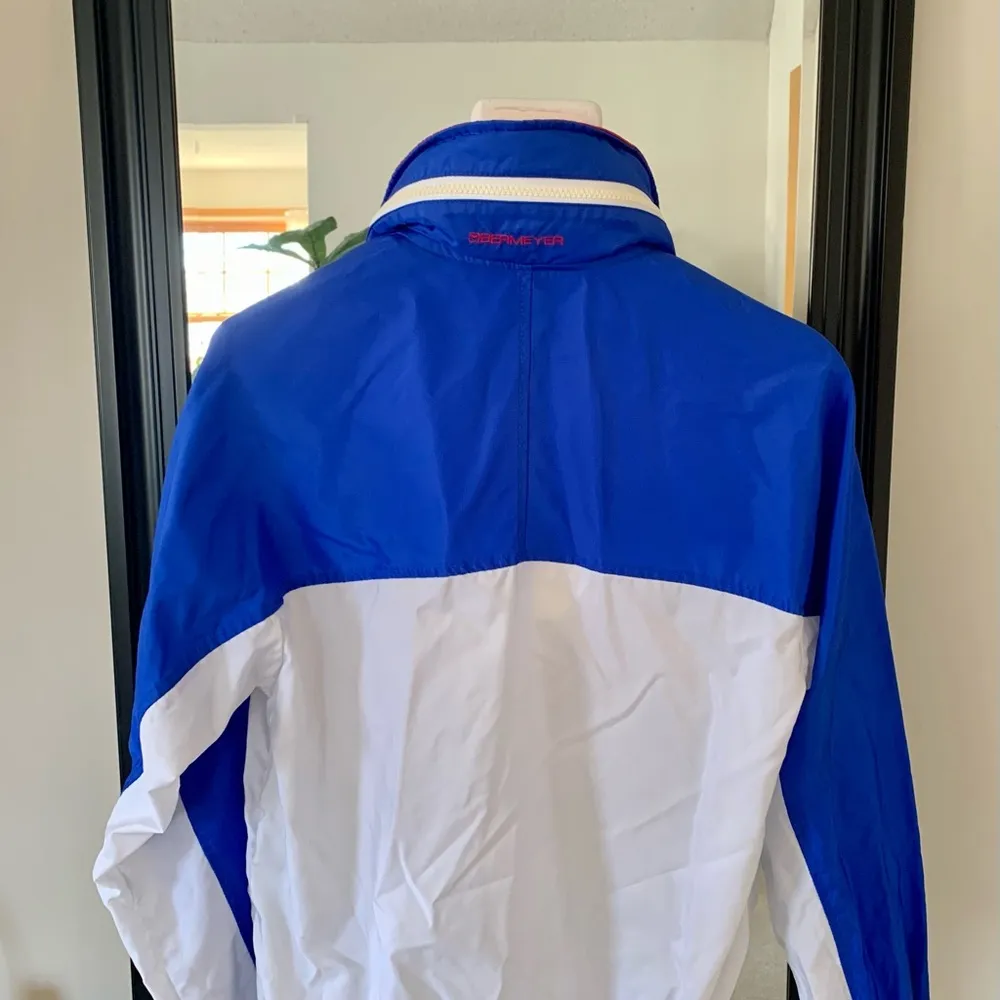 Vintage Obermeyer Red White & Blue 3/4 Zip Windbreaker Jacket - Image 3