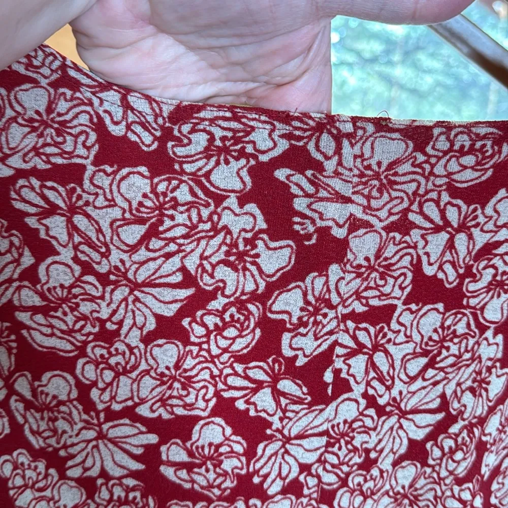 Bar III Maroon Floral Stretch Faux Wrap Sleeveless Dress Size XXL - Image 9