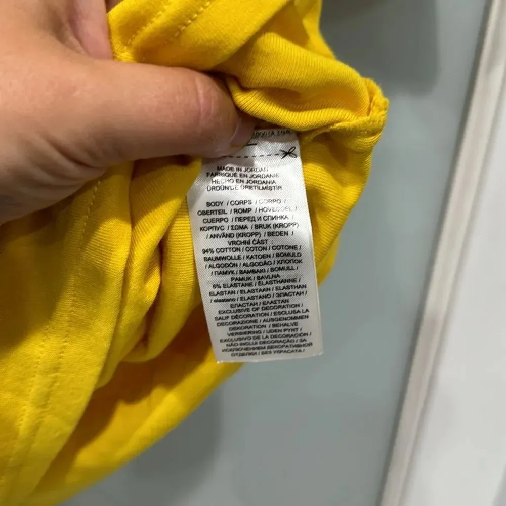 Ralph Lauren Black Label Women's Yellow Cowl Neck 3/4 Quarter Sleeve Blouse Sz M - Image 4