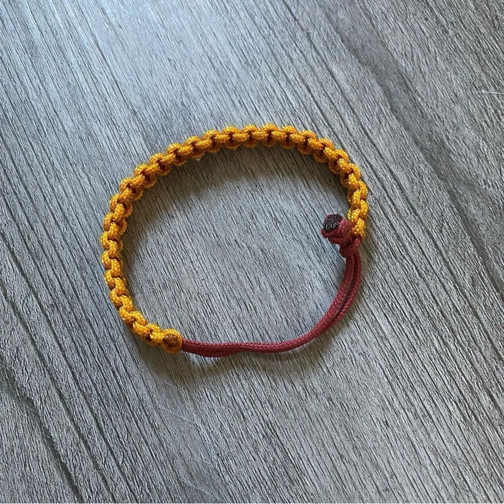 95 Paracord Bracelet NEW Unisex Golden Rod Yellow Crimson Red - Image 4