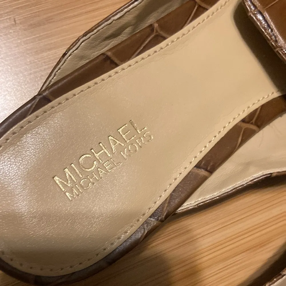 Michael Michael Kors Natasha Mule Flats Brown Color Croc Women’s Size 6.5M - Image 3