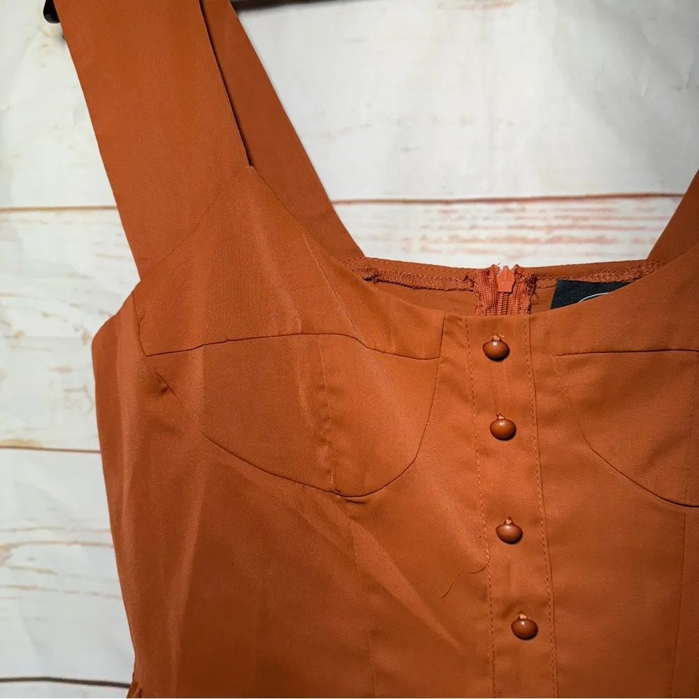 Cider • Mini Dress • Brown/Orange • Medium • Tiered - Image 4