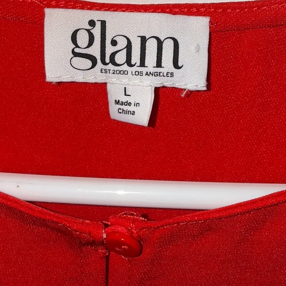 Glam  Bold Red Sleeveless Tie Tank - Image 3