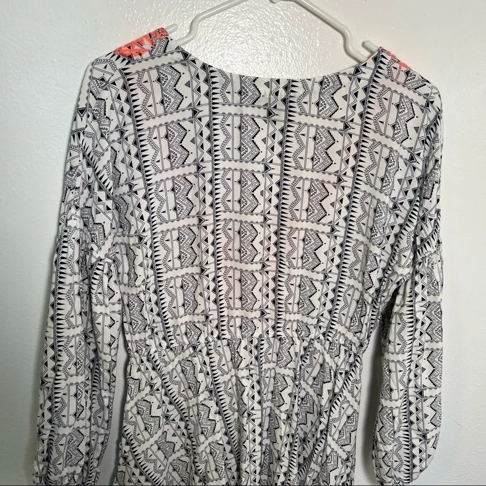 Rock & Roll Cowgirl Boho Dress White Geometric - Image 8