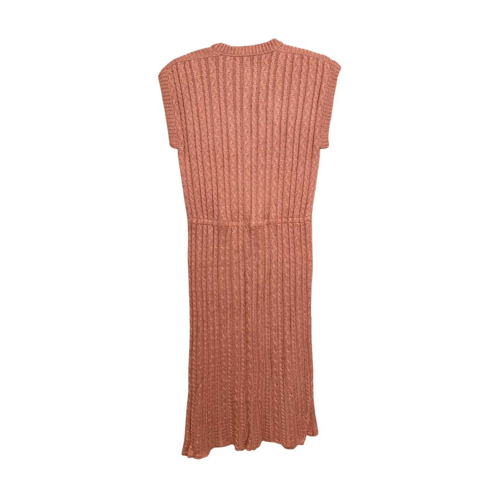Missoni Sweater Dress Womens IT38 XS Peach Pink Silk Cable Knit Sleeveless VTG - Image 3