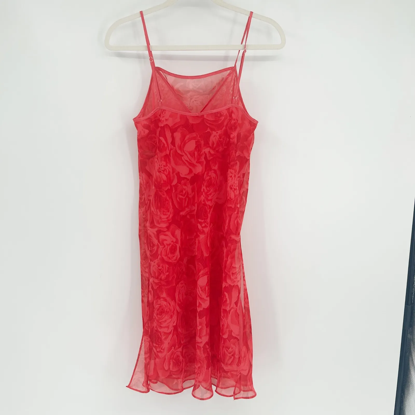 Valerie Stevens Womens Y2K Vintage Floral Rose‎ Print Chiffon Slip Dress Size S - Image 8