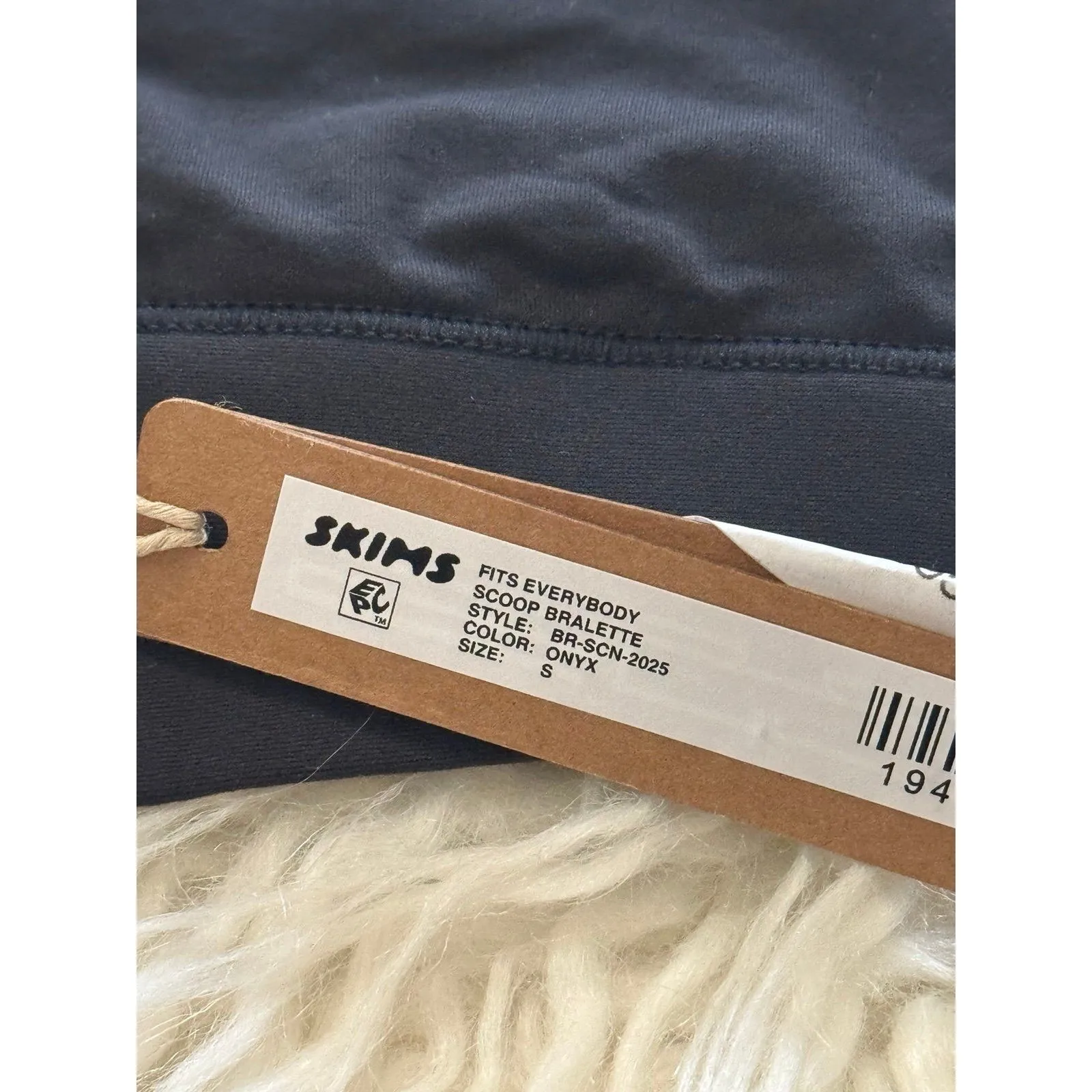 Skims Fits Everybody Scoop Neck Bralette Onyx Size Small - Image 8