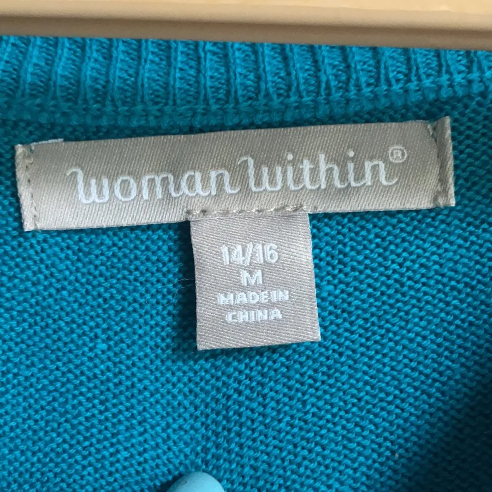 Blue button up sweater tee - Image 2