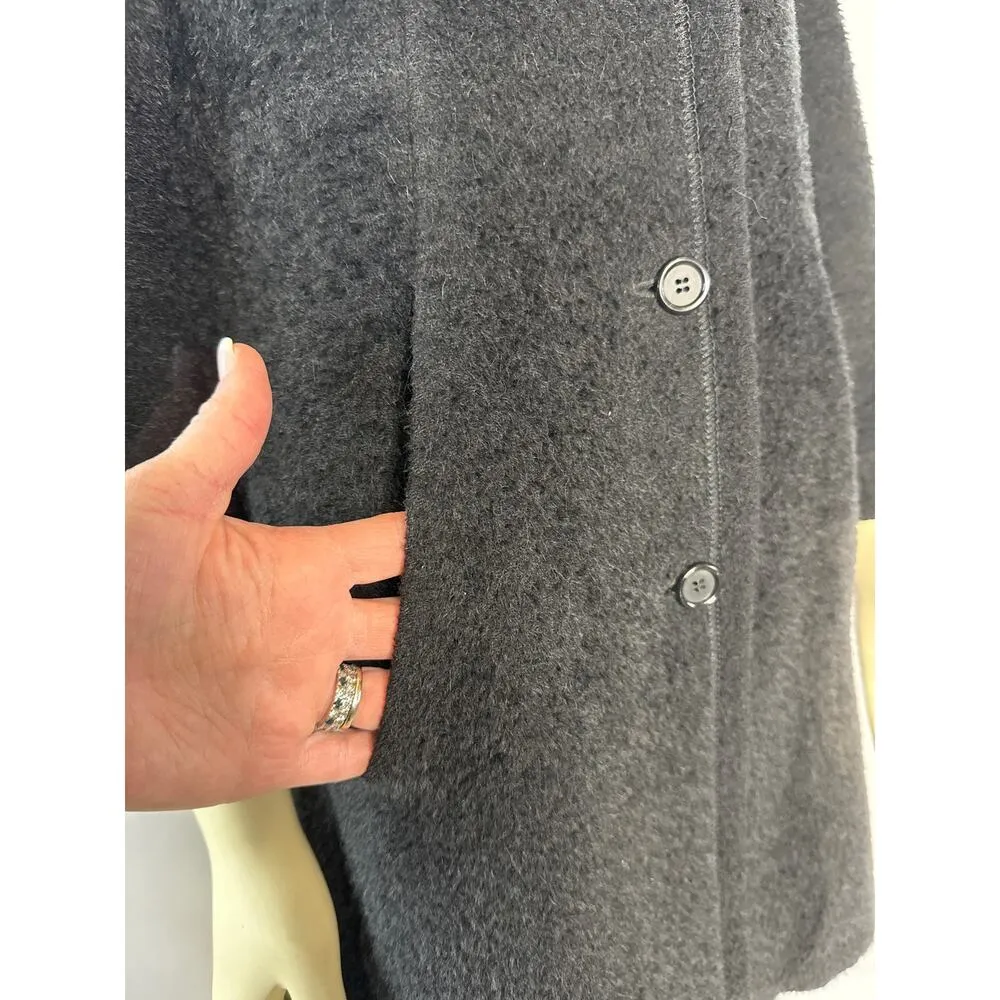 Vintage Studio By Searle Alpaca Coat in Black size medium - Image 7