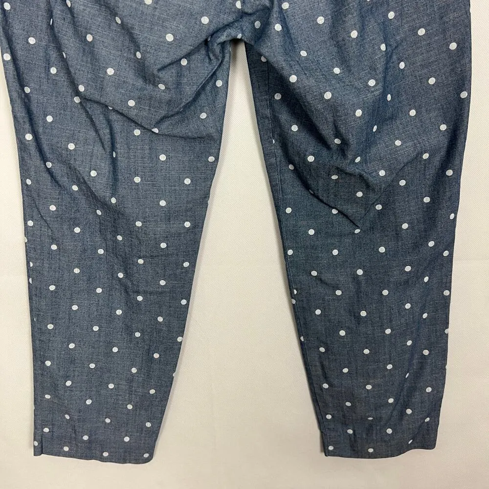J. Crew Pants Womens 8 Polka Dot Ankle 100% Cotton Beachy Coastal Casual Preppy - Image 7