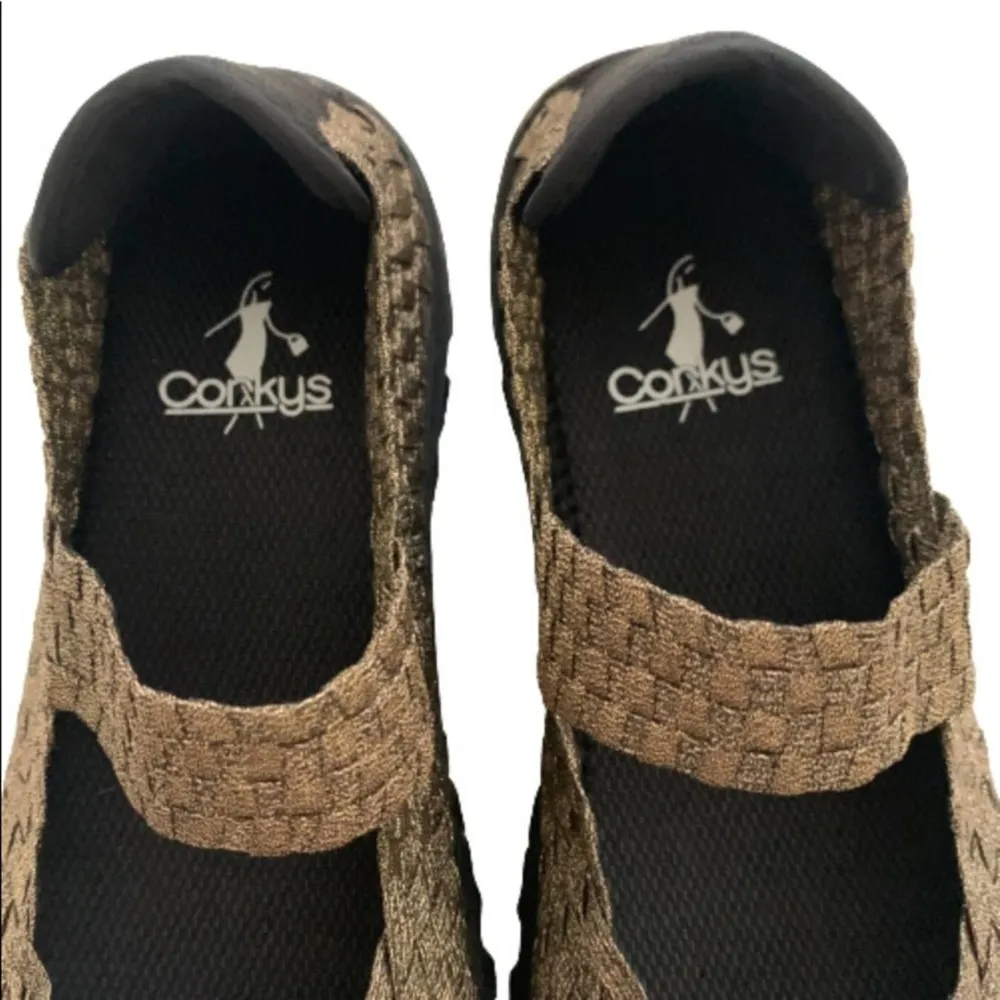 Corkys Shoes Flats Liz Metallic Bronze Gold Mary Jane Slip On Shoes Size 7 NWOB - Image 3