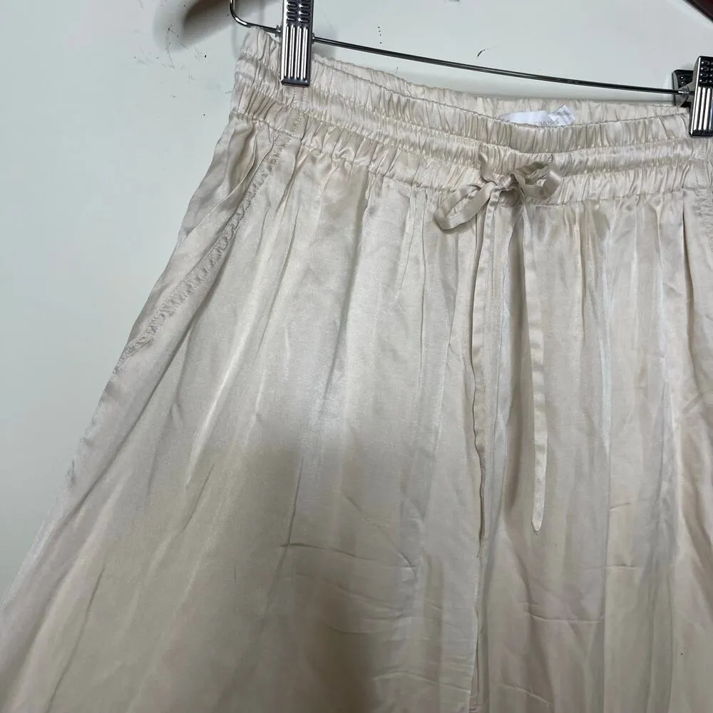 JONATHAN SIMKHAI STANDARD Misa Silk Blend Pants in Shell Cream sz M Size M - Image 8
