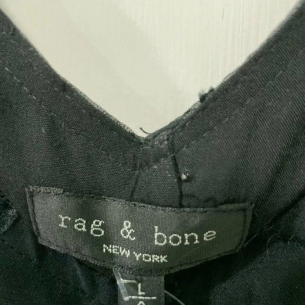 rag and bone Colette Slip Midi Velvet Floral V neck Dress Black L - Image 6