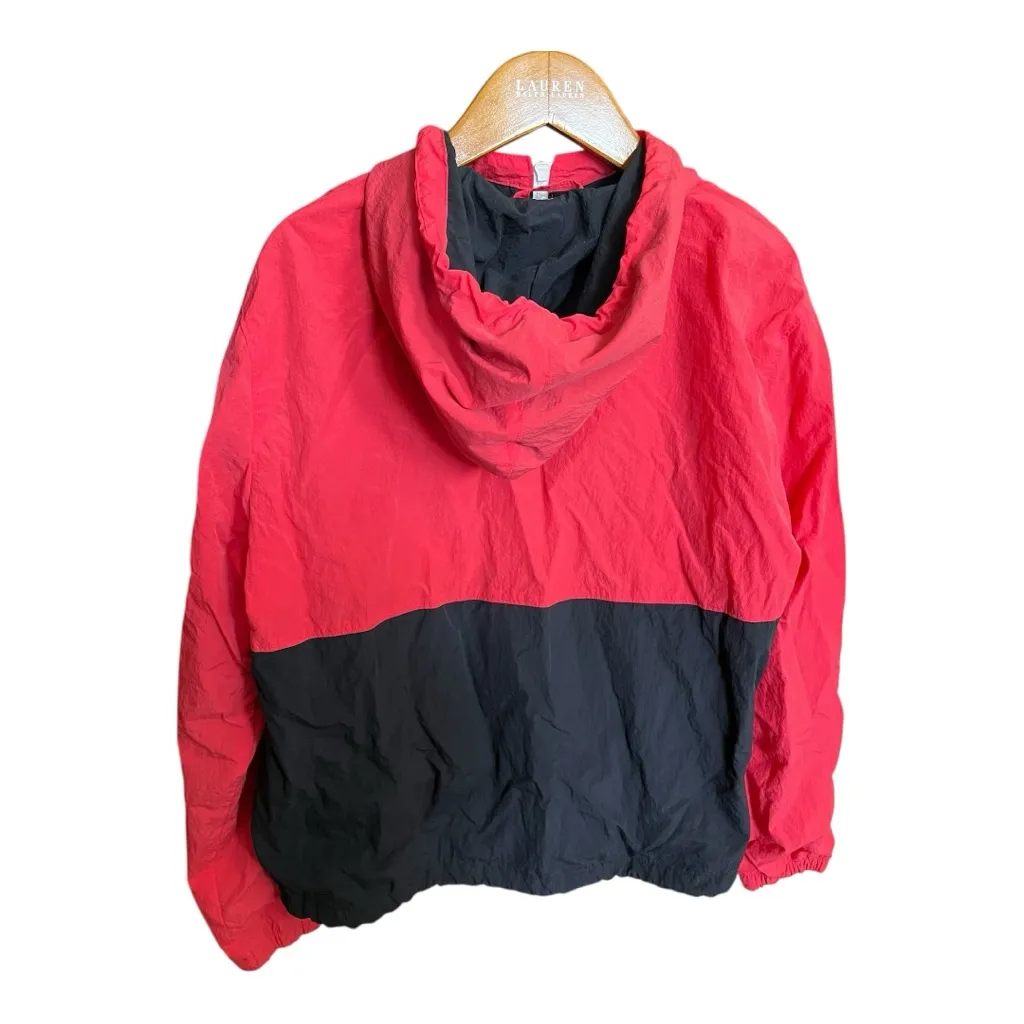 Abercrombie & Fitch Windbreaker Pink, Navy & White Quarter-Zip, Hooded Sz‎ M - Image 3