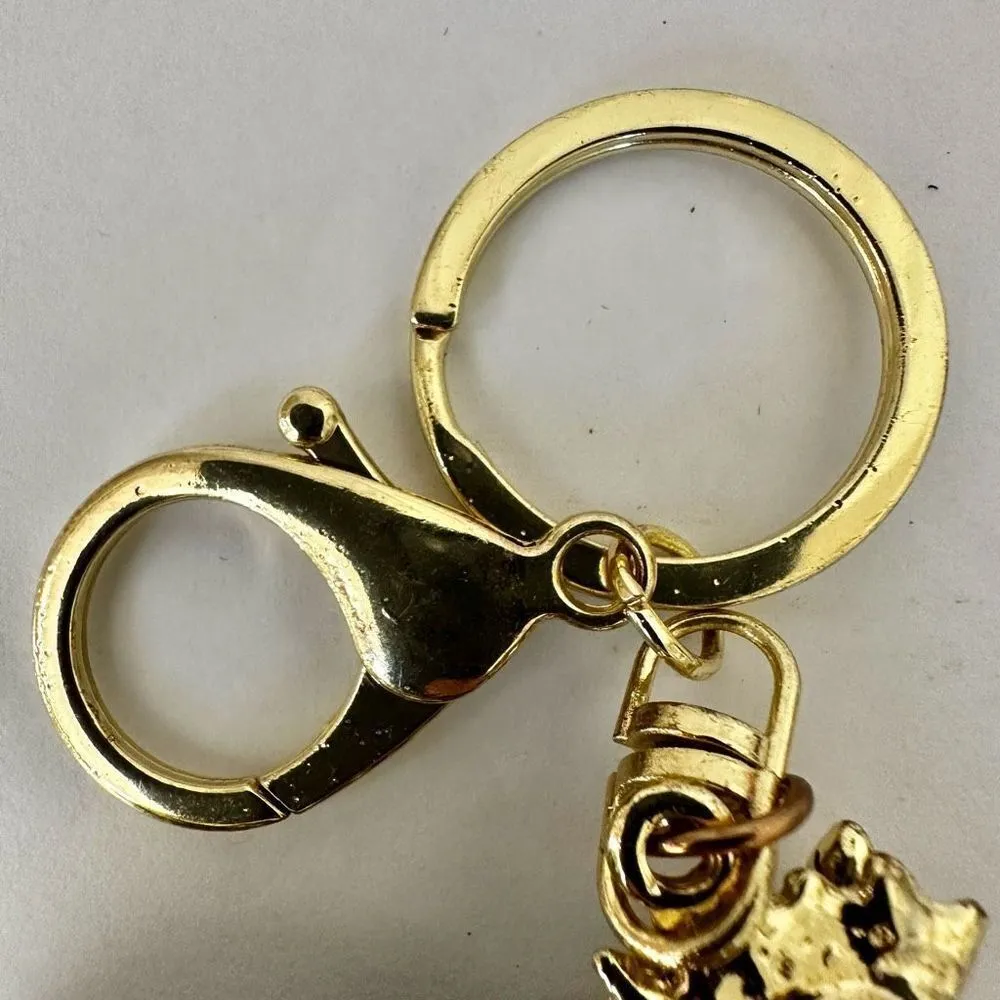 Gold tone black and rhinestone zebra keychain - Image 4